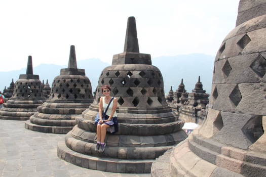 Borobudur - op de top van de Borobudur