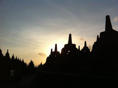 Borobudur - zonsopkomst borobudur