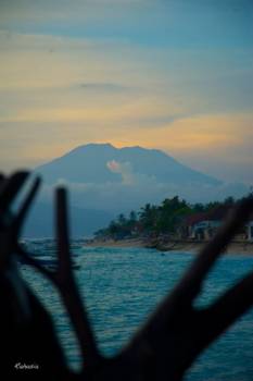 Bali - Vulkaan uitzicht vanaf Nusa Lembongan