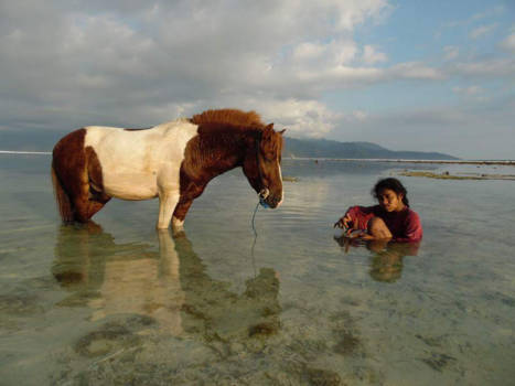 Gili-eilanden - even afkoelen na de ritjes