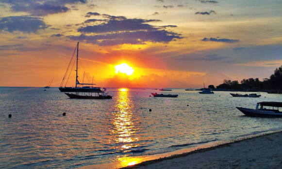 Gili-eilanden - Beautiful sunset in Gili