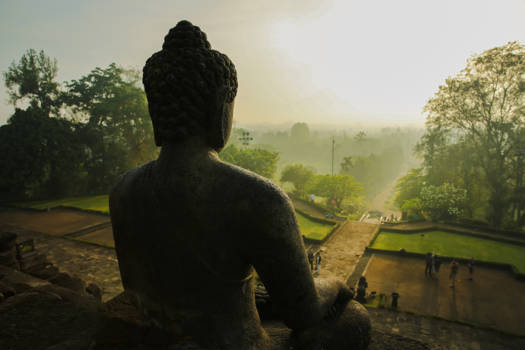 Borobudur - Misty morning @ Borobudur