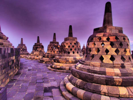 Borobudur - Dramatic stupas @ Borobudur