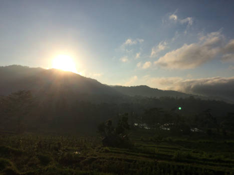 Sidemen - Uitzicht vanuit de pondok in sidemen