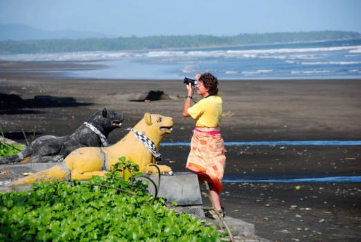 Bali - Tempeltijgers van Rambut Siwi vinden het goed!