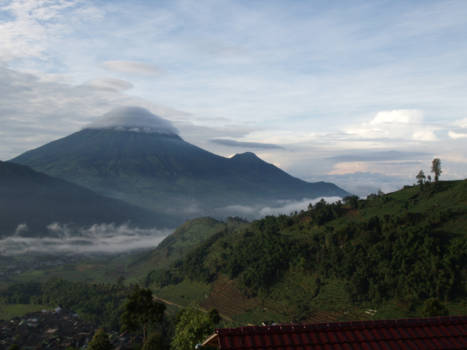 Borobudur - Boven is het mistig