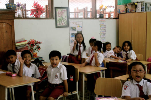 Surabaya - | The beautiful reaction of these school children, to cute | - Surabaya, Indonesie