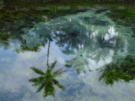 Bali - Een weerspiegeling in het water van een van de (vele) watertempels op Bali