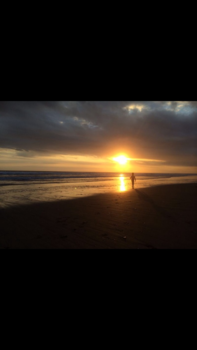 Bali - Zonsondergang Seminyak met ons dochtertje van 3