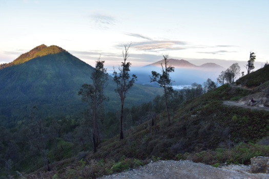 Ijen Krater - Beautiful Sunrise after a long night hike to the top of Ijen Crater - Java, Indonesia