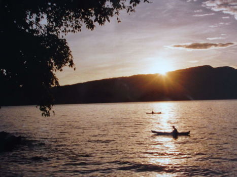 Sumatra - Sunset Lake Toba, Samosir Island, Sumatra