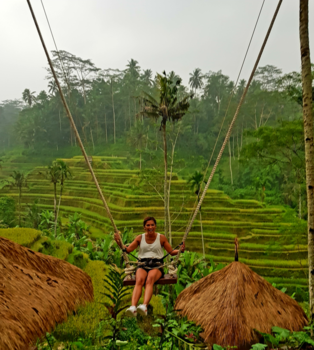 Ubud - On the swing in Ubud, Bali