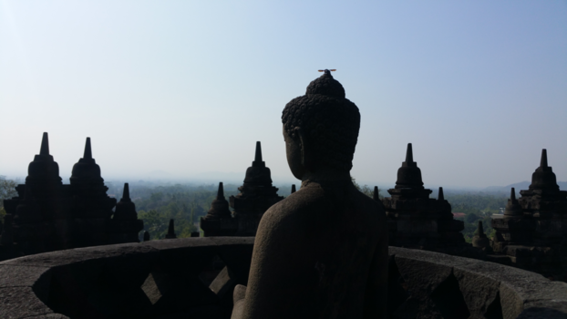 Borobudur - 'Bij' de Borobodur.