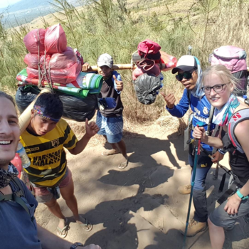 Gunung Rinjani - Working as a team to get to the top of Rinjani.