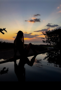 Bali - sunset by the pool
