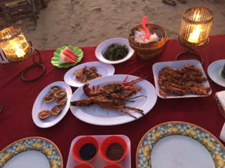 Bali - Romantisch diner bij zonsondergang bij Jimbaran Beach